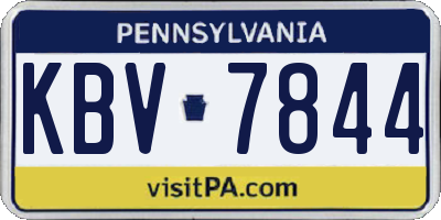 PA license plate KBV7844