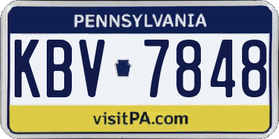 PA license plate KBV7848
