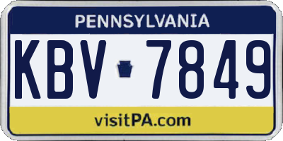 PA license plate KBV7849