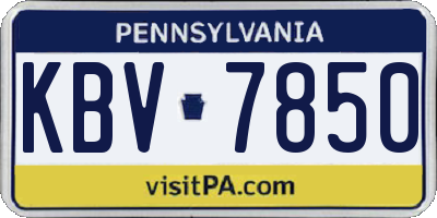 PA license plate KBV7850