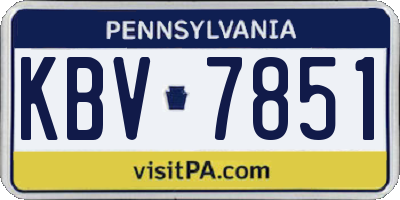 PA license plate KBV7851