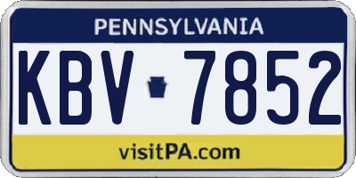 PA license plate KBV7852