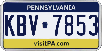 PA license plate KBV7853