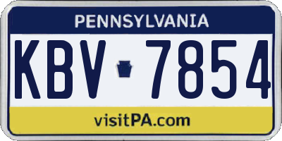 PA license plate KBV7854