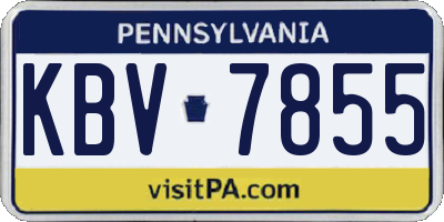 PA license plate KBV7855