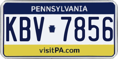 PA license plate KBV7856
