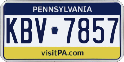 PA license plate KBV7857