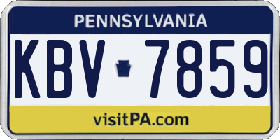 PA license plate KBV7859