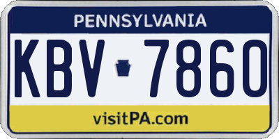 PA license plate KBV7860