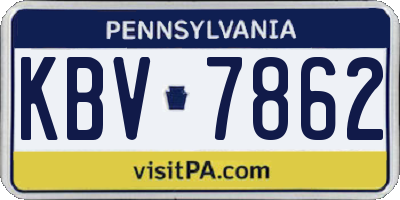 PA license plate KBV7862