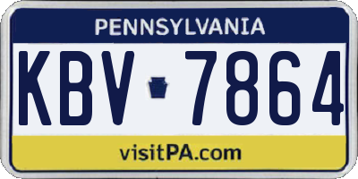 PA license plate KBV7864