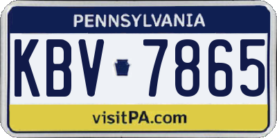 PA license plate KBV7865