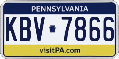 PA license plate KBV7866