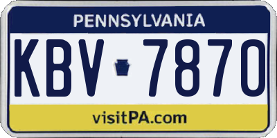 PA license plate KBV7870