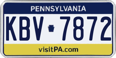 PA license plate KBV7872