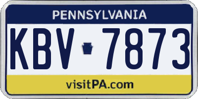 PA license plate KBV7873