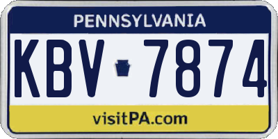 PA license plate KBV7874