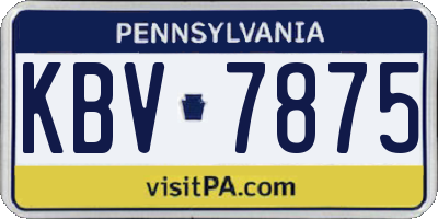 PA license plate KBV7875