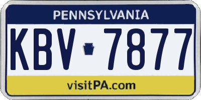 PA license plate KBV7877