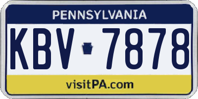 PA license plate KBV7878
