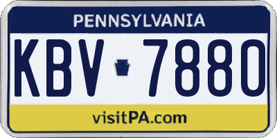 PA license plate KBV7880
