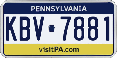 PA license plate KBV7881