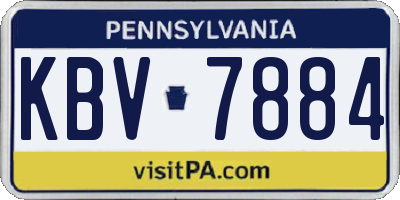 PA license plate KBV7884
