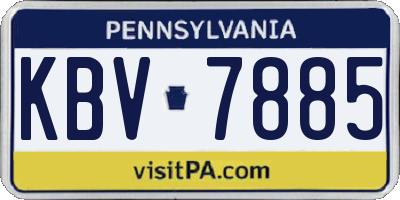 PA license plate KBV7885