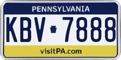 PA license plate KBV7888