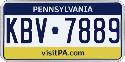 PA license plate KBV7889