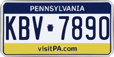 PA license plate KBV7890