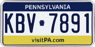 PA license plate KBV7891
