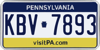 PA license plate KBV7893