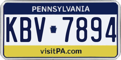 PA license plate KBV7894