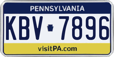 PA license plate KBV7896