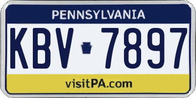 PA license plate KBV7897