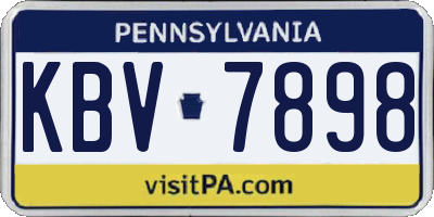 PA license plate KBV7898