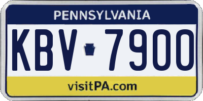 PA license plate KBV7900