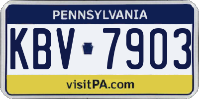 PA license plate KBV7903
