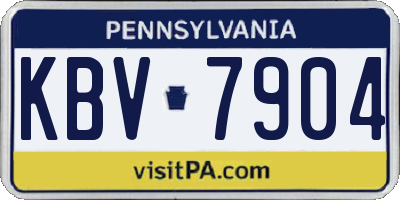 PA license plate KBV7904