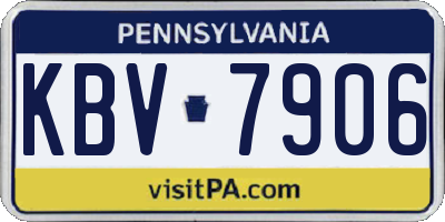 PA license plate KBV7906