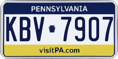PA license plate KBV7907