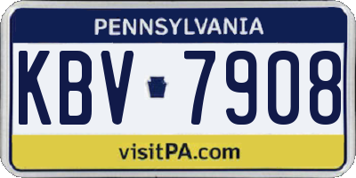 PA license plate KBV7908