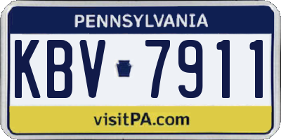 PA license plate KBV7911