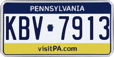 PA license plate KBV7913