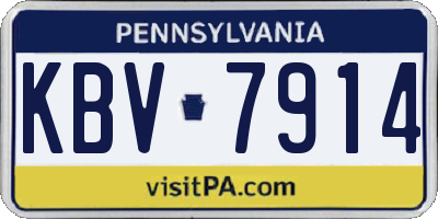 PA license plate KBV7914