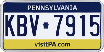 PA license plate KBV7915