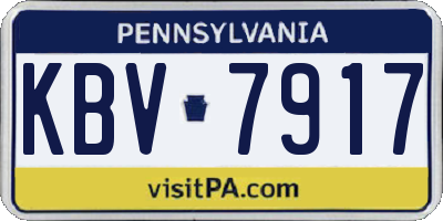 PA license plate KBV7917