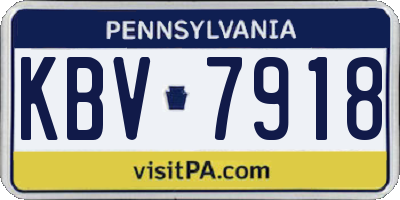 PA license plate KBV7918