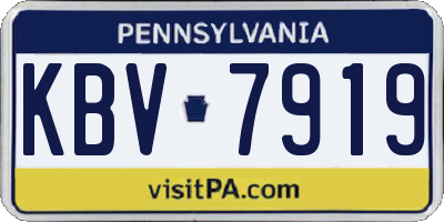 PA license plate KBV7919